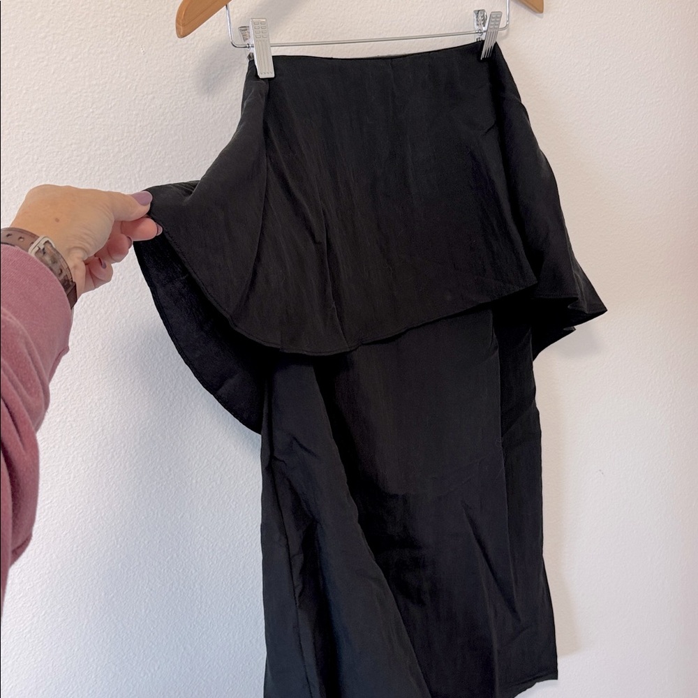 Mango strapless black mini dress